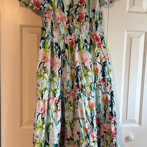 Crown & Ivy Floral women’s Dress - Pink and Green